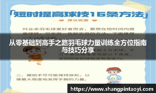从零基础到高手之路羽毛球力量训练全方位指南与技巧分享